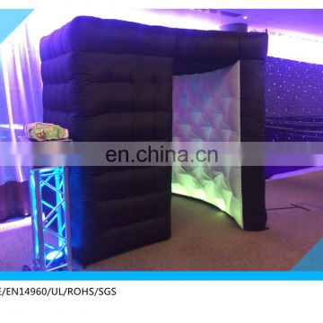 hot sale black color photo booth cube tent ,photo booth shell,inflatable photo booth enclosure on sale