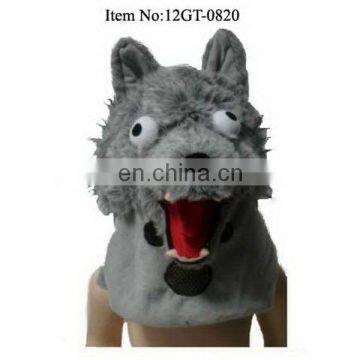 plush wolf animal head masks for party with horrible expression