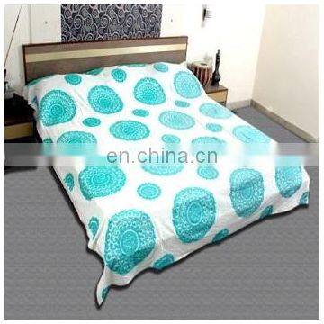 Suzani Hand Embroidered Bed Cover Throw Vintage Cotton Bedspread Indian Handmade Bed Cover