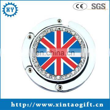Printed foldable custom metal bag hanger for purse in high quality