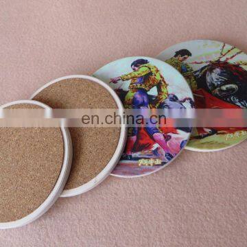 Table Decoration Cork Backed Ceramic Coaster With Sublimation Logo photo-3