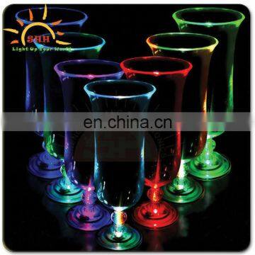 Plastic light up hurricane drinking party glasses with different color