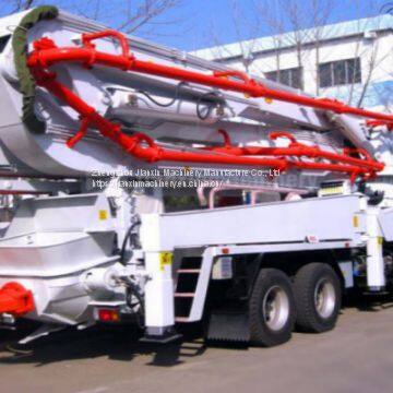 Truck-mounted concrete conveying pump