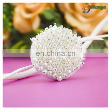 White color Wholesale handmade accessories beaded decorative button front skirt