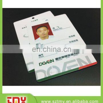 China supplier plastic PVC work ID card with punch