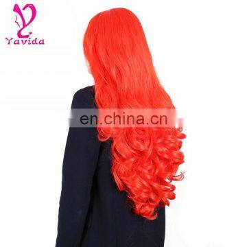 Red wig cosplay europe fashion cosplay wigs long body wave wig cosplay