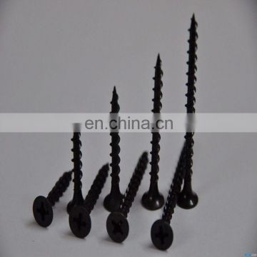 Black phosphated fine and coarse thread gypsum board drywall screw