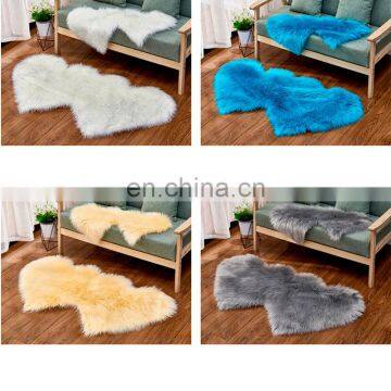 Imitate Sheep Fur Plate Long Hair Thick Handmade Throw Blankets Faux Fur Rug/plate photo-2