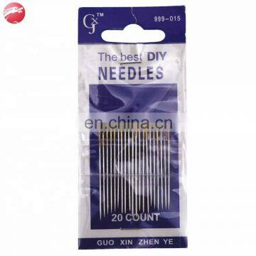 High quality golden eyes self threading  sewing needle   assorted size sewing needle