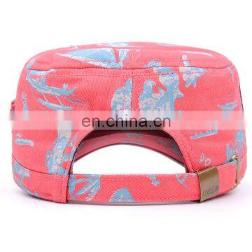 Promotional Cotton Material Flat Women Military Cap Army Hats