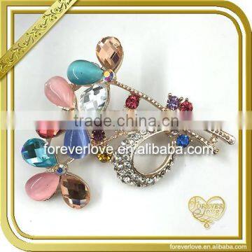 Stunning Color mixed up stones bulk diamond crystal brooch for sale FB046