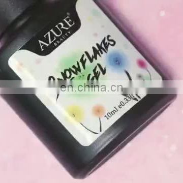 Nail salon diy use Nails Snowflakes Liquid Gel With MSDS Certificate 10ml 12 colors