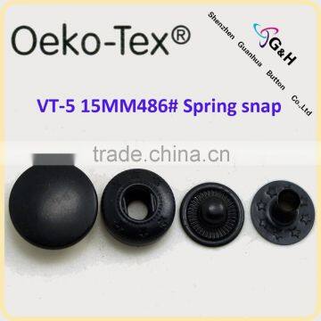 VT-5 15mm 486# metal snap button with black plating color
