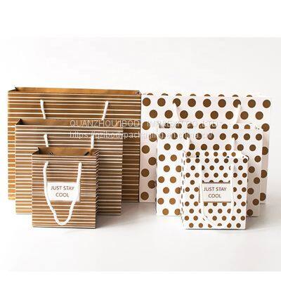 Custom reusable white kraft paper shopping bag gift packaging bag