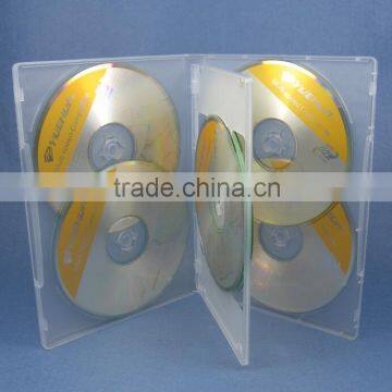 14mm white or black multi cd dvd case for 3/4/6 dvds