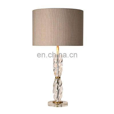 Spiral crystal abajures prism hardware  lights chinese table lamp