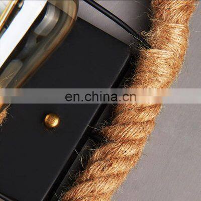 Vintage Indoor Edison Wall Lamps Hemp Rope Cover Loft Wall Lights