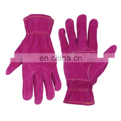 HANDLANDY Premium Cow Split Working Women Driving Ladies Leather gardening Dexterity Gloves