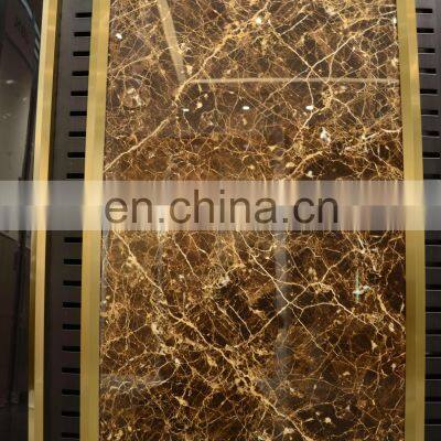 Chocolate Color Glazed Polished Porcelain Marble Design Floor Tile Size 600x600mm 800x800mm photo-5