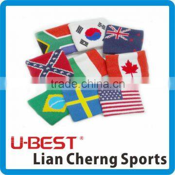 Super absorbent sweat cotton country flag wristband