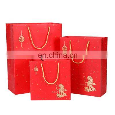 China Factory Paper Gift Bag Custom Logo Eco Friendly For Chinese New Year