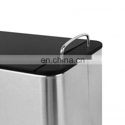 6-литровая внутренняя прямоугольная мусорная корзина для дома и офиса из нержавеющей стали с педальным приводом для переработки photo-4