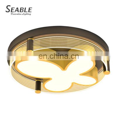 Gorgeous Decoration Black Gold Modern Acrylic Indoor Bedroom Living Room 36W 48W LED Ceiling Light