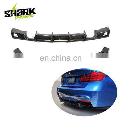 Carbon Fiber Sharkaero Style Rear Bumper Protector Diffuser For Bmw F30 3 Series 2014-2019