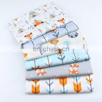 Cartoon Arrow Fox printed fabric Kindergarten baby quilt cover sheet cotton twill Nordic Instagram cartoon fabric