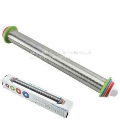 Adjustable Rolling Pin With Thickness Rings Measurement Pastry Rolling Pin for Baking Cookie Dough Roller Pizza Pastry photo-5