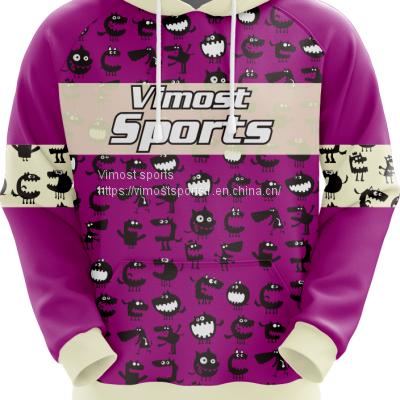New Style Customized Sublimation Hoodie of White Strings