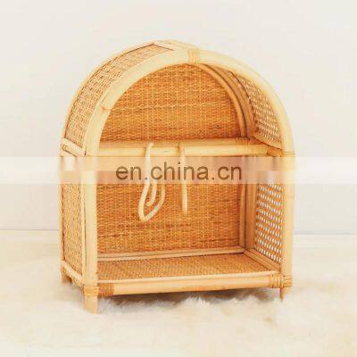 Hot Sale Wicker Carbinet for Doll, Wardrobe Rattan Doll Furniture kids toys Mini boho Vietnam Manufacturer