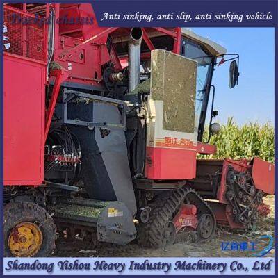 Corn Harvester Modified With Triangular Track Wheels for Anti Slip and Anti Sinking photo-2