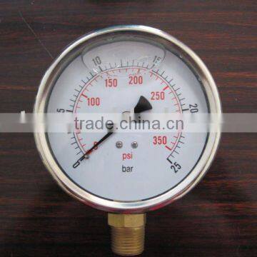 Oil-filled stainless steel pressure gauge