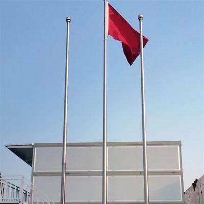 Outdoor 304/201 Stainless Steel Elevating Flagpoles for Companies, Engineering Project Departments, Schools, and Construction Sites 8-20 Meters & photo-5