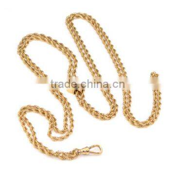 Stainless Steel Necklace Yellow Gold Pocket Watch Chain for Wholesale