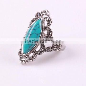 Fashion turquoise flower shape Oval stone Ring sale