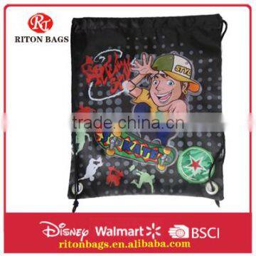 2016 Newest Durable Cartoon Printing Design of Cheap Cute Drawstring Bag With Excellent Quality