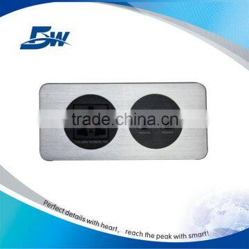 BW-W63 Electrical Socket Panel Mount/ALuminum Media Hub Wall Outlet Plate photo-3