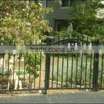 ornemental steel fence with matched gate design