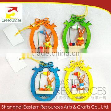 Wooden Easter Decoration Hanging Rabbit photo-1