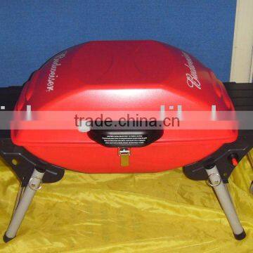 Portable gas grill with cooler
