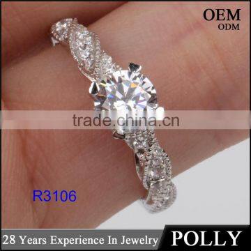 2016 Latest design 18k gold plated 925 silver diamond ring wholesale