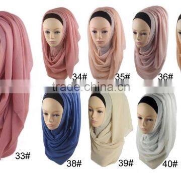 Wholesale Fashion Muslim Women Plain Chiffon Hijab photo-3