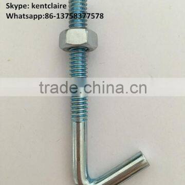 High quality J bolt with hex nut Hook bolt with nut