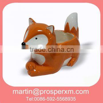 Cheap ceramic pet bowl wholesale fox design