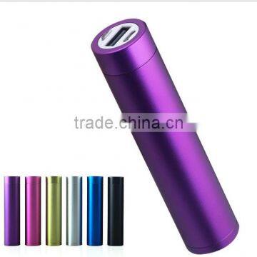 Universal Cylinder METAL Mini Power Bank 2500mah Portable Charger for Mobile Phone