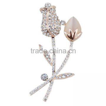 Personalized Flower Design Metal Gold Lapel Pin For Sales photo-2