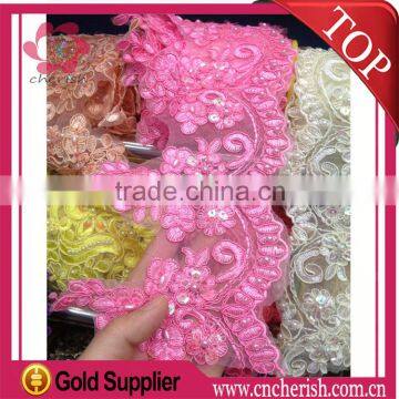 Lovely Gile Lace Chemical Embroidery Fabric Water Soluable Embroidery Lace for Wedding Dress 10 Colors Available