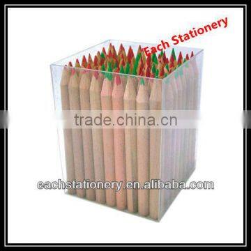 3.5" Mini Pencil Natural Wooden Small Color Pencil In PVC Tube